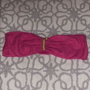 Hot Pink Heart Mesh Bandeau with Lime Bow ✨New✨